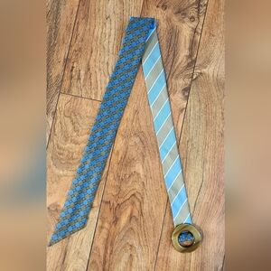 Upcycled Blue/Green Satin Belt